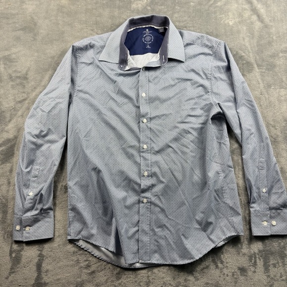 Construct Shirt Mens Large Blue/White Slim Fit Performance 4-Way Stretch - Picture 1 of 6